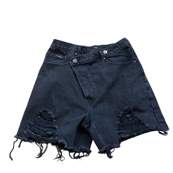Insane Gene Crossover Black Denim Shorts Distressed Grunge Punk – Small - Picture 3 of 10